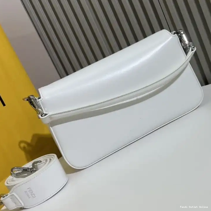 Cheap Smooth Medium White Fendi Baguette Bag Leather Tiffany In 0703
